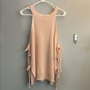 Sleeveless Knit Top with Side Ties
